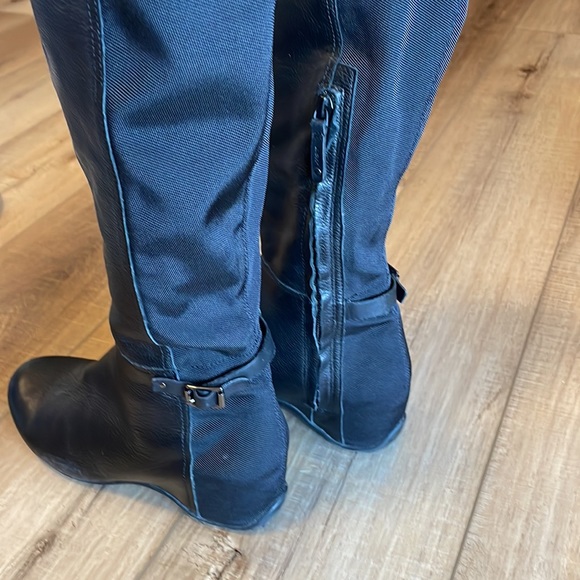 Dkny Paulina Black Tall Leather Boots 